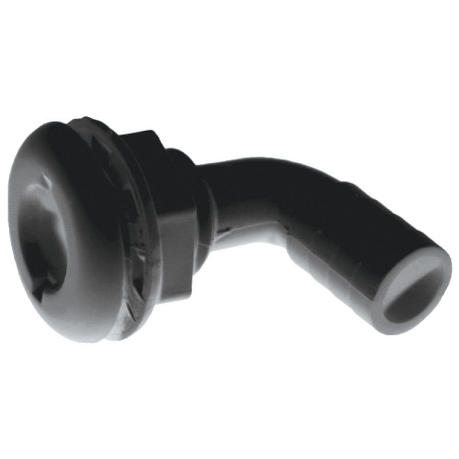 Black Plastic 90° Thru-Hull Connectors - Package (3-1/2” L x 1-1/8” ID)