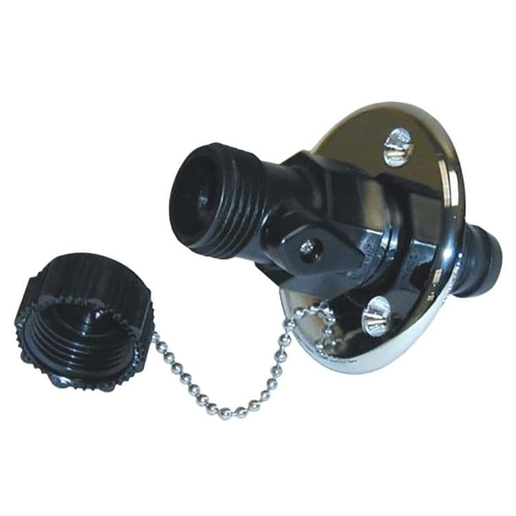 Chrome Plated Washdown Fitting with Shut-Off Valve