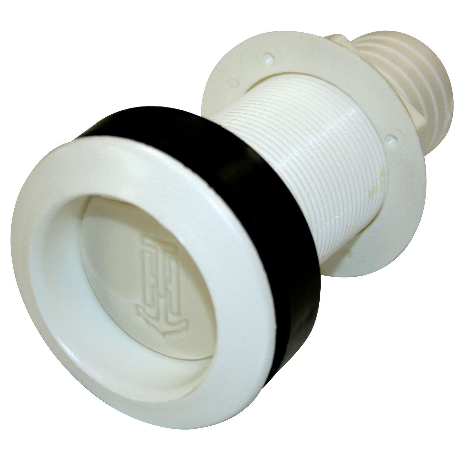 Recessed Threaded Thru-Hull Scuppers (White with Black Flapper)