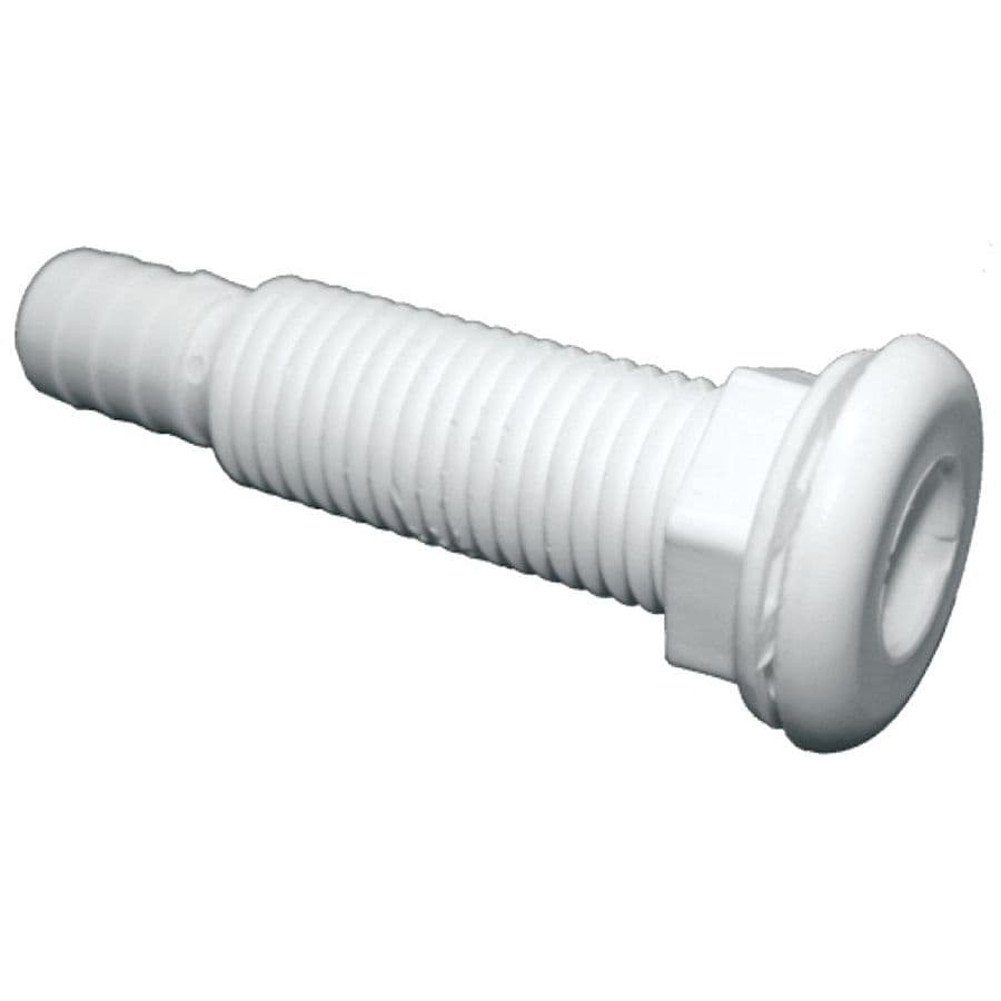 White Plastic Straight Thru-Hull Connectors - Package (4-1/2” L x 3/4” ID)