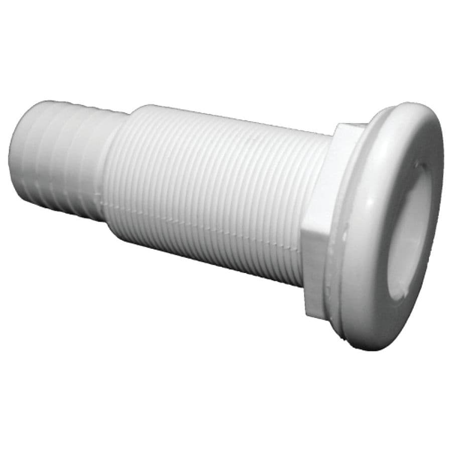 White Plastic Straight Thru-Hull Connectors - Package (5-3/8” L x 1-1/8” ID)