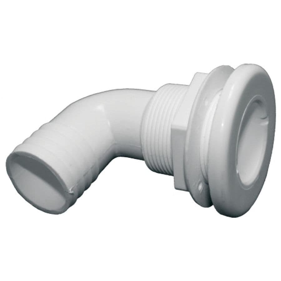White Plastic 90° Thru-Hull Connectors - Package (4-1/4” L x 1-1/2”)