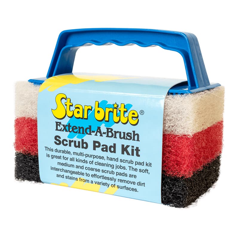 Multi-Texture Scrub Pad Kit with Interchangeable Handle