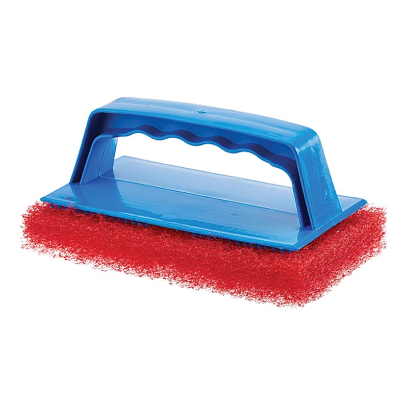 Scrub Pad with Handle (Red, Medium Grade)