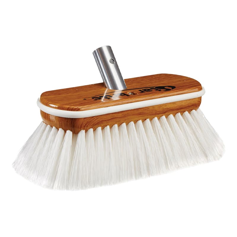 Premium Synthetic Wood Block Scrub Brush with Bumper (8", White)
