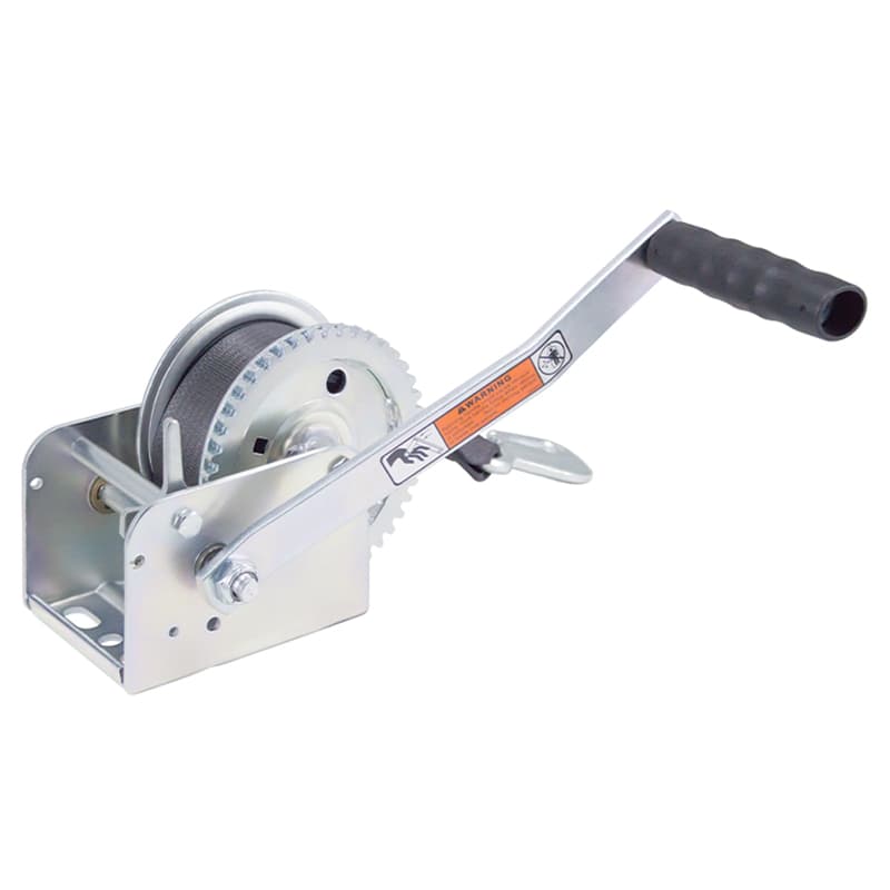 Single Speed Trailer Winch with 20’ Strap (1,400 lbs Capacity)