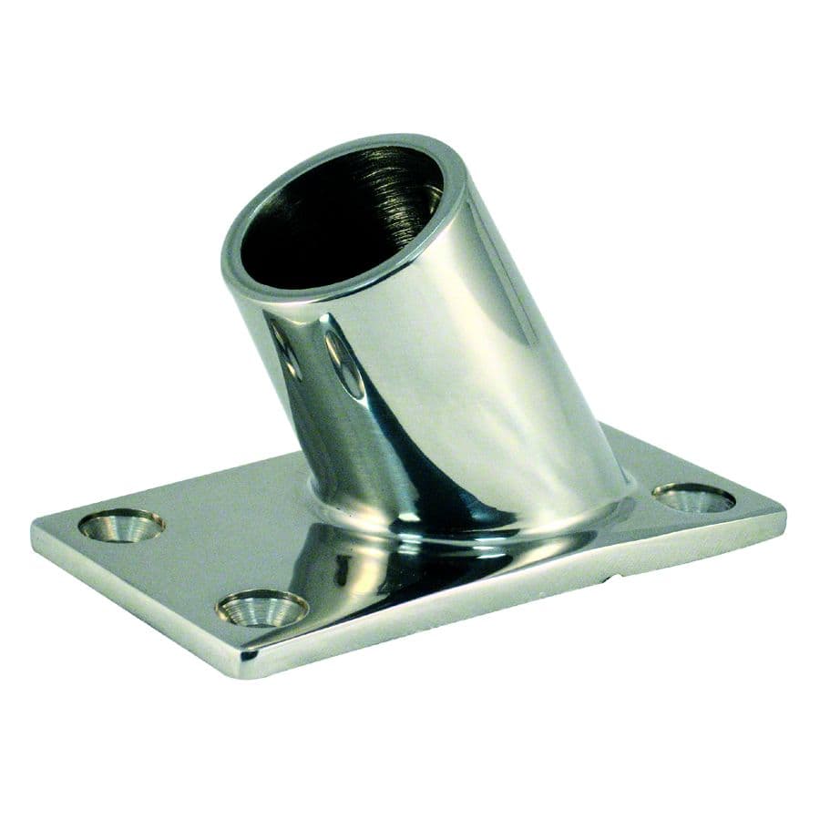 Cast Stainless Steel Rail Fitting - 60° Rectangular Base (7/8" OD Tubing)