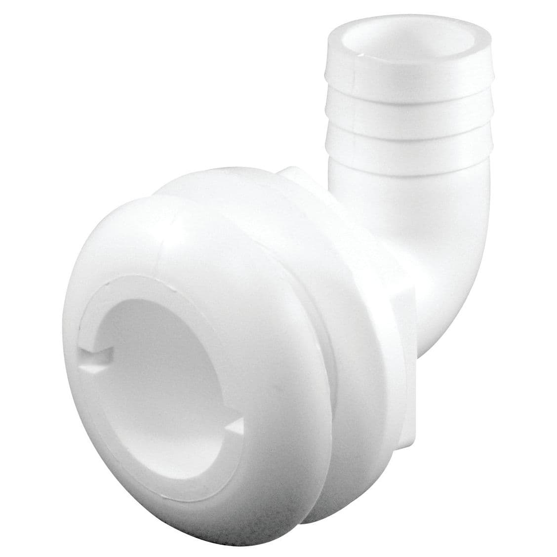 90° Thru-Hull Connectors for 1-1/8” Hose (White)
