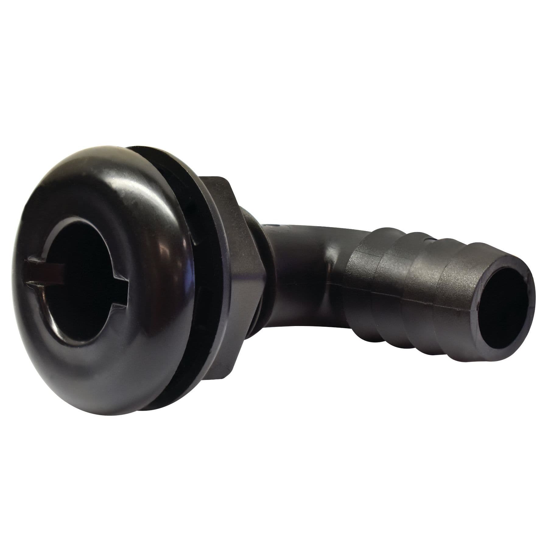 90° Thru-Hull Connectors for 1-1/8” Hose (Black)