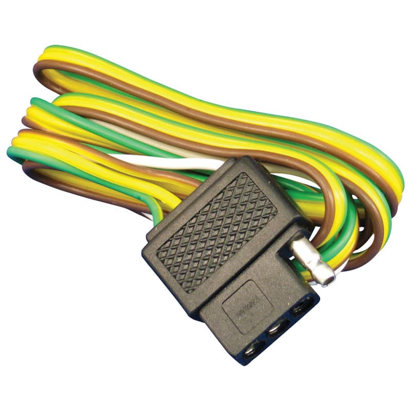 4-Way Flat Trailer and Vehicle Connector (Vehicle Connector with Female Plug and 48” Wiring)