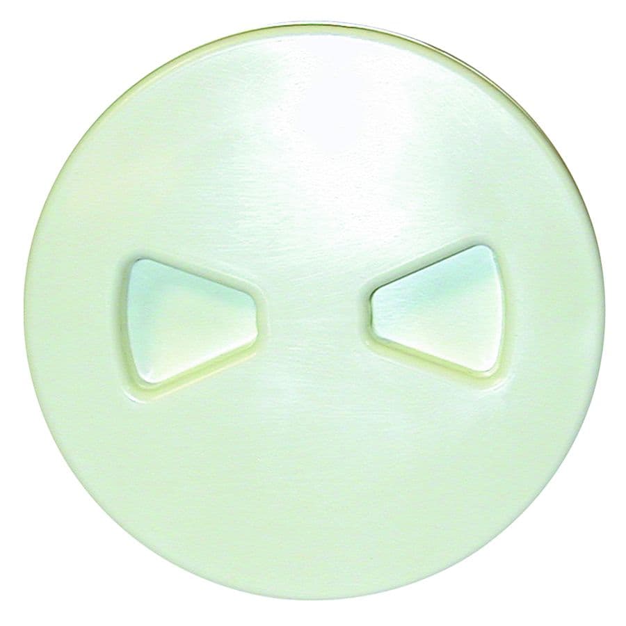 White Deck Plate with Textured Lid - 4” (Screw Out)