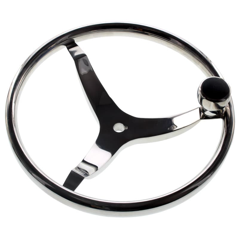 Stainless Steel Steering Wheel with Control Knob (Does Not Include Cap Nut, Diameter 13-1/2”)