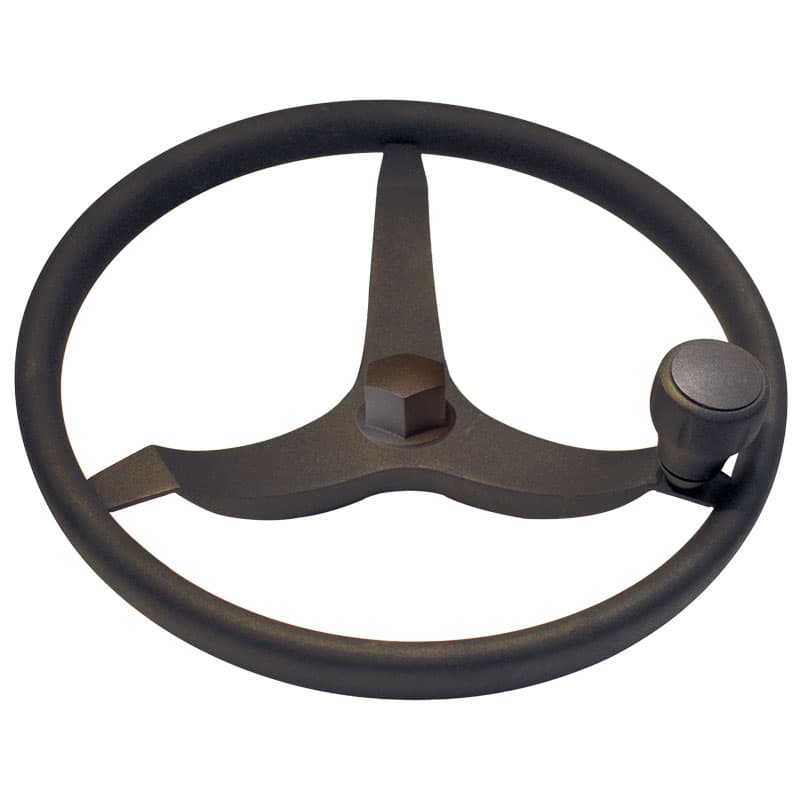 Stainless Steel Steering Wheel Kit For Dometic Hydraulic Steering (Black Powder Coat, Diameter 13-1/2”)