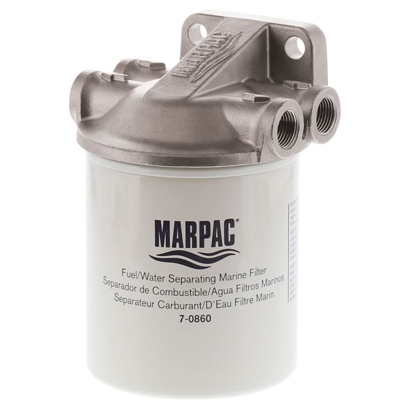 Fuel/Water Separating Marine Filter Kit with Stainless Steel Filter Bracket