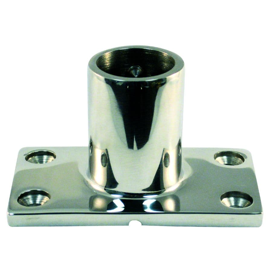 Cast Stainless Steel Rail Fitting - 90° Rectangular Base (1” OD Tubing)