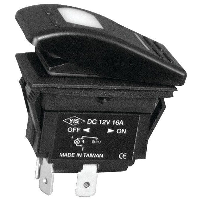 Illuminated Euro-Style Rocker Switch (On-Off, SPST)