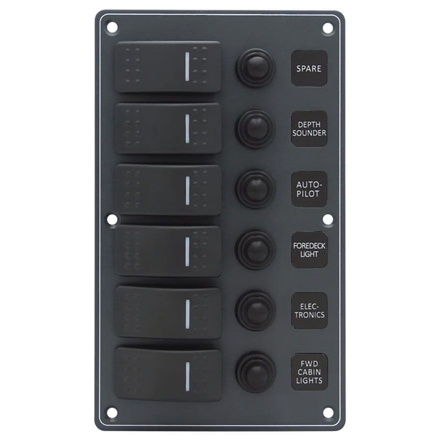 Water Resistant Aluminum 6 Switch Panel