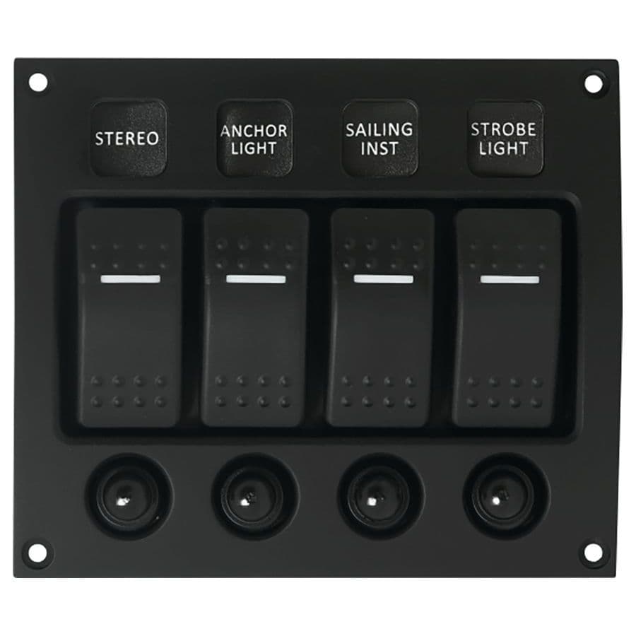Water Resistant Curved 4 Switch Panel