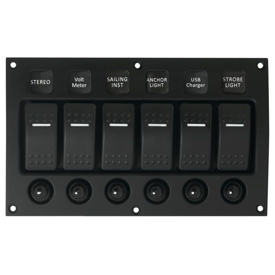 Water Resistant Curved 6 Switch Panel