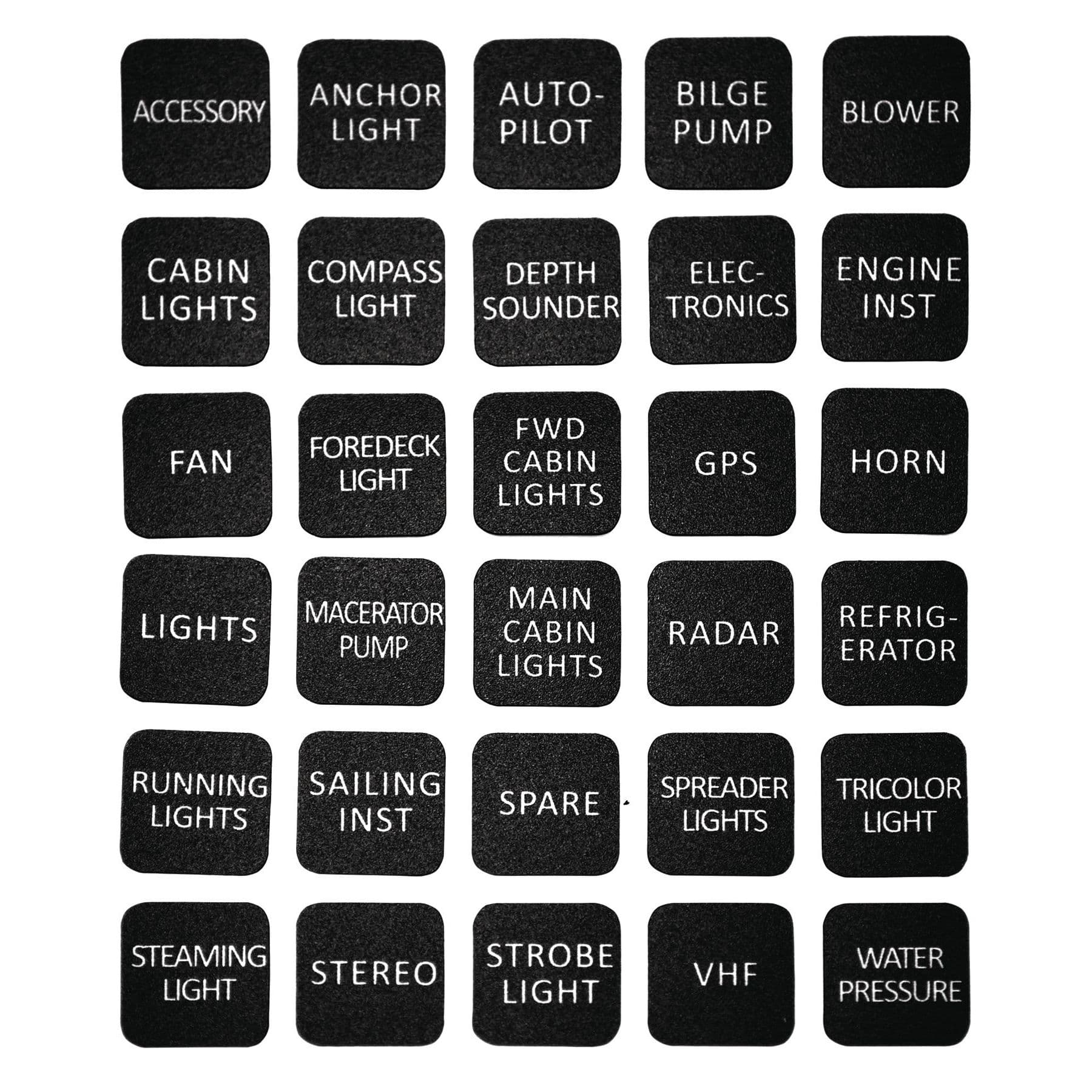 Water Resistant Curved Switch Panel Label Kit