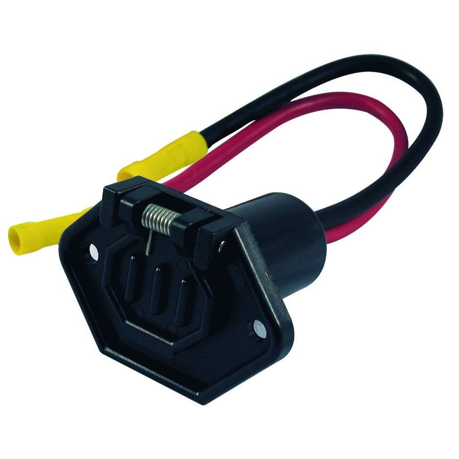 12 Volt, 2 Wire Trolling Motor Male Socket - Boat Side Connector