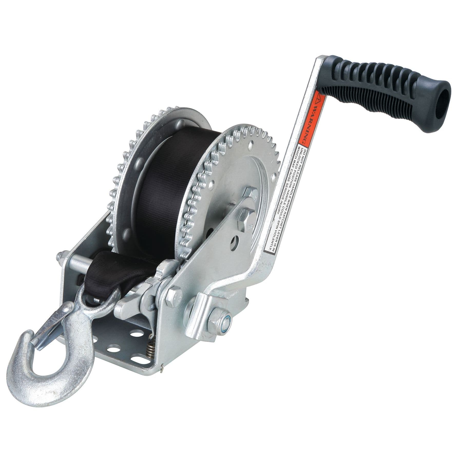 Dual Gear Trailer Winch with 20' Strap (2,000 lbs. Capacity)