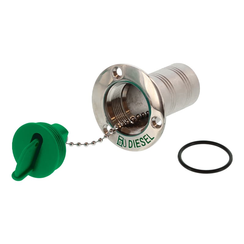 Stainless Steel Deck Fills with Color Coded Cap (Diesel - Green Cap)