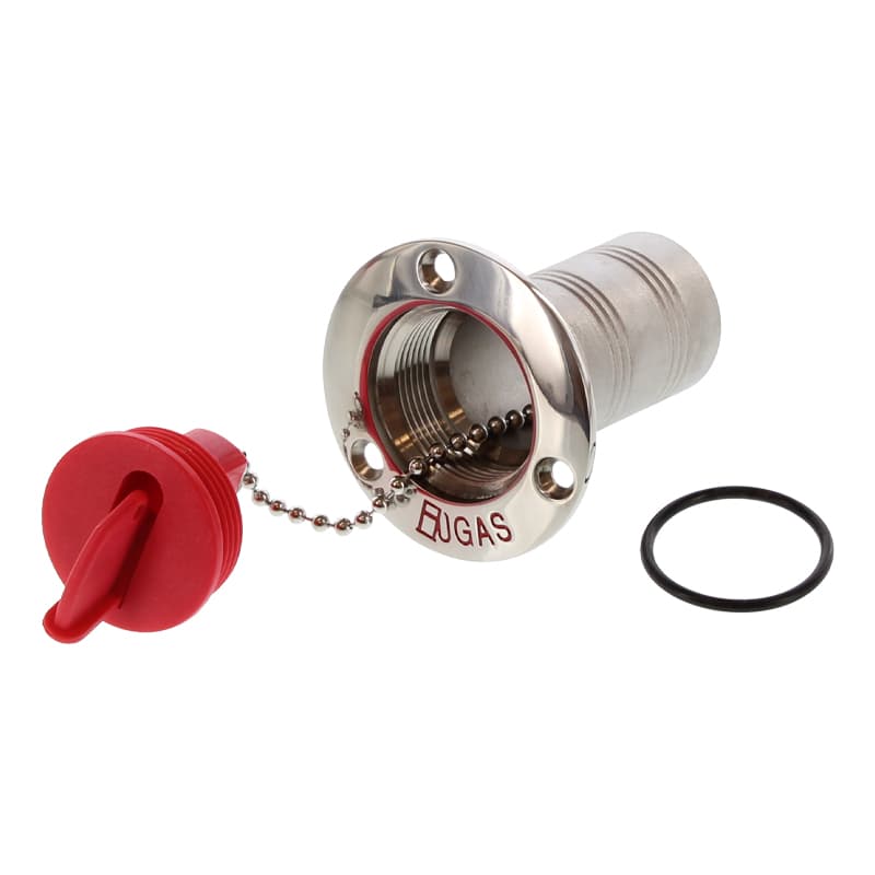 Stainless Steel Deck Fills with Color Coded Cap (Gas - Red Cap)