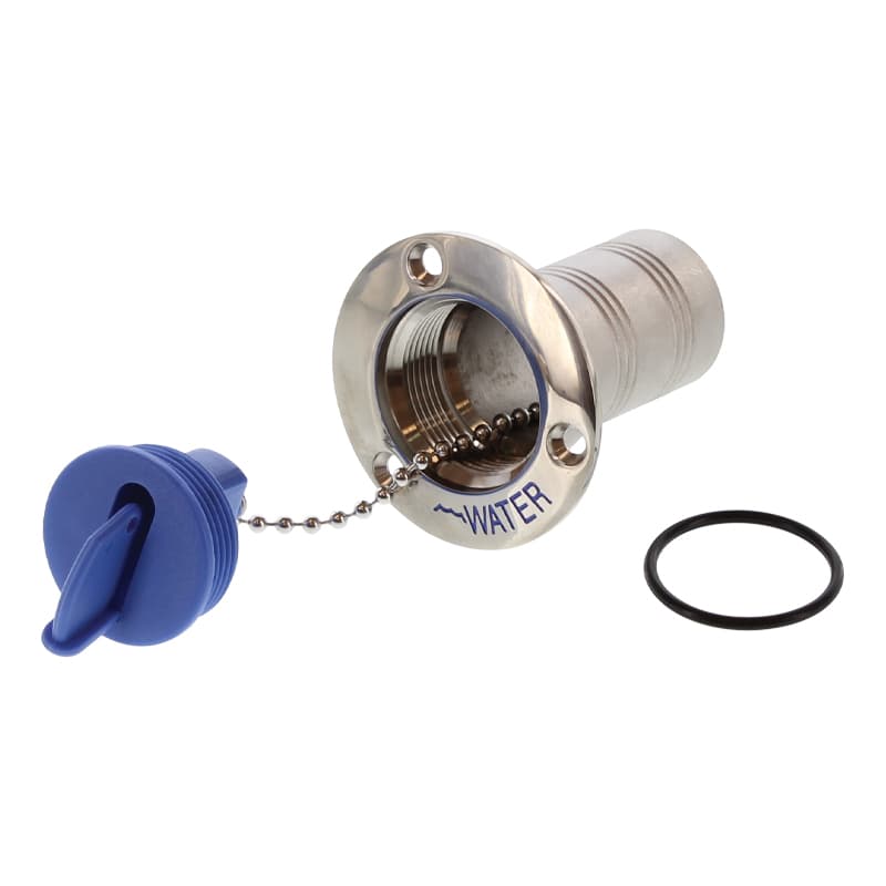 Stainless Steel Deck Fills with Color Coded Cap (Water - Blue Cap)