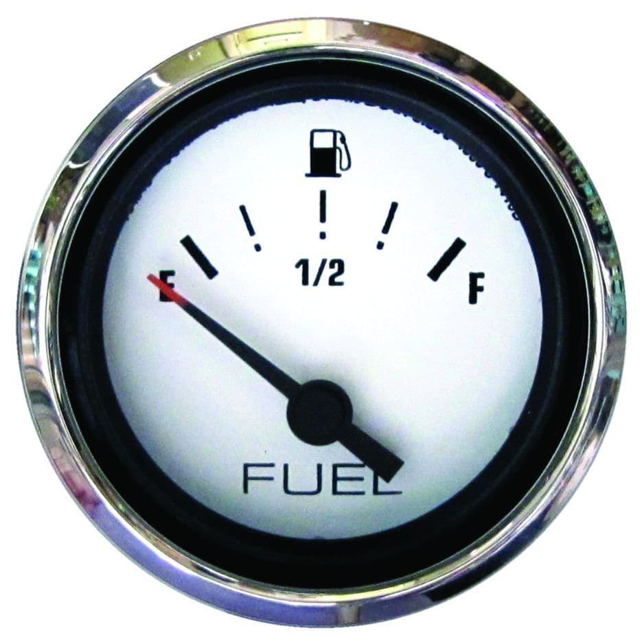 Domed Gauges with Stainless Bezel - Fuel Gauge
