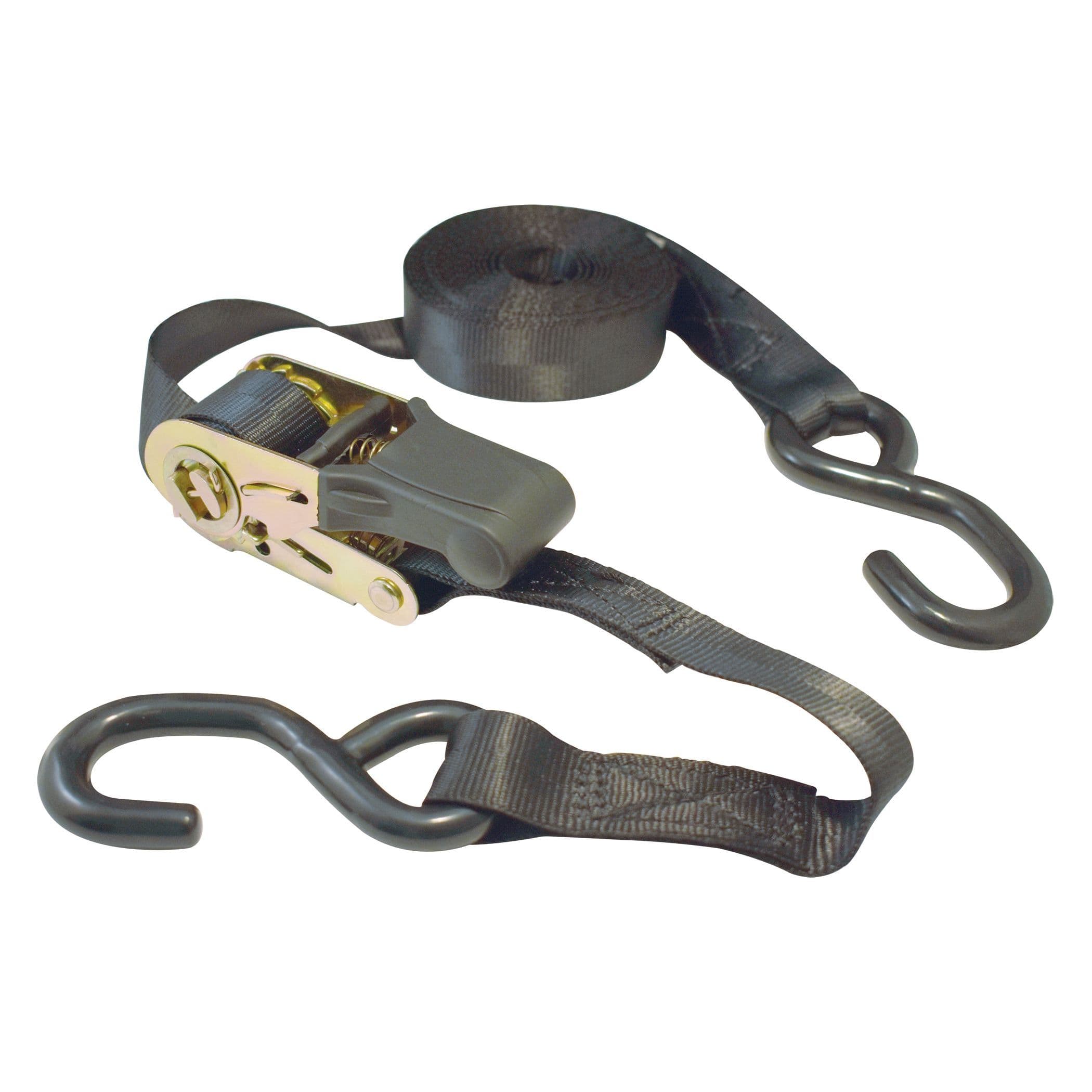 Ratchet Tie Down Strap with S-Hooks (14')