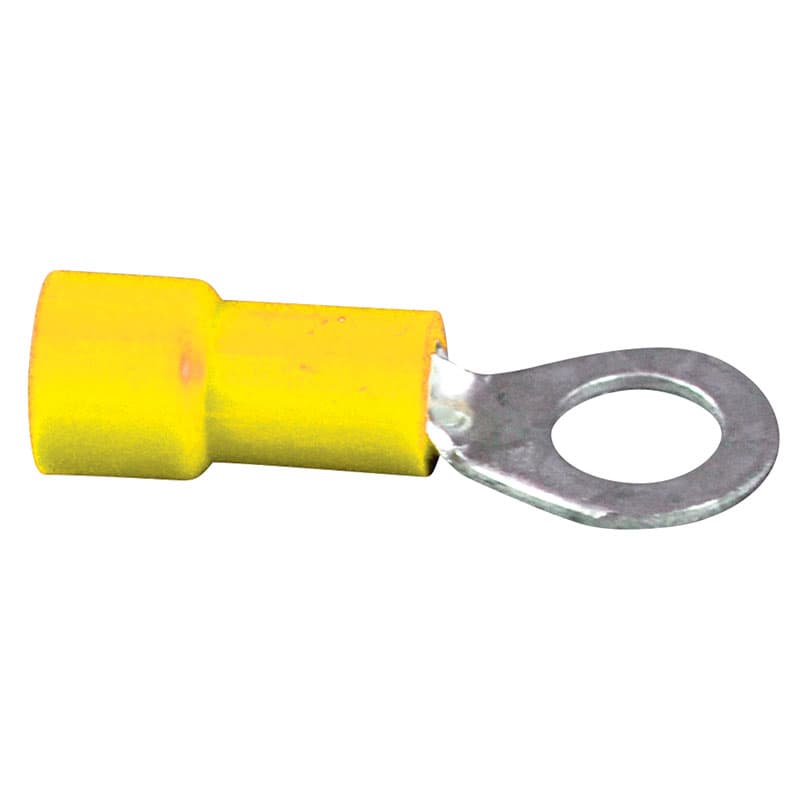 Vinyl Ring Tongue Terminals (12-10 AWG - #1/4, Yellow)