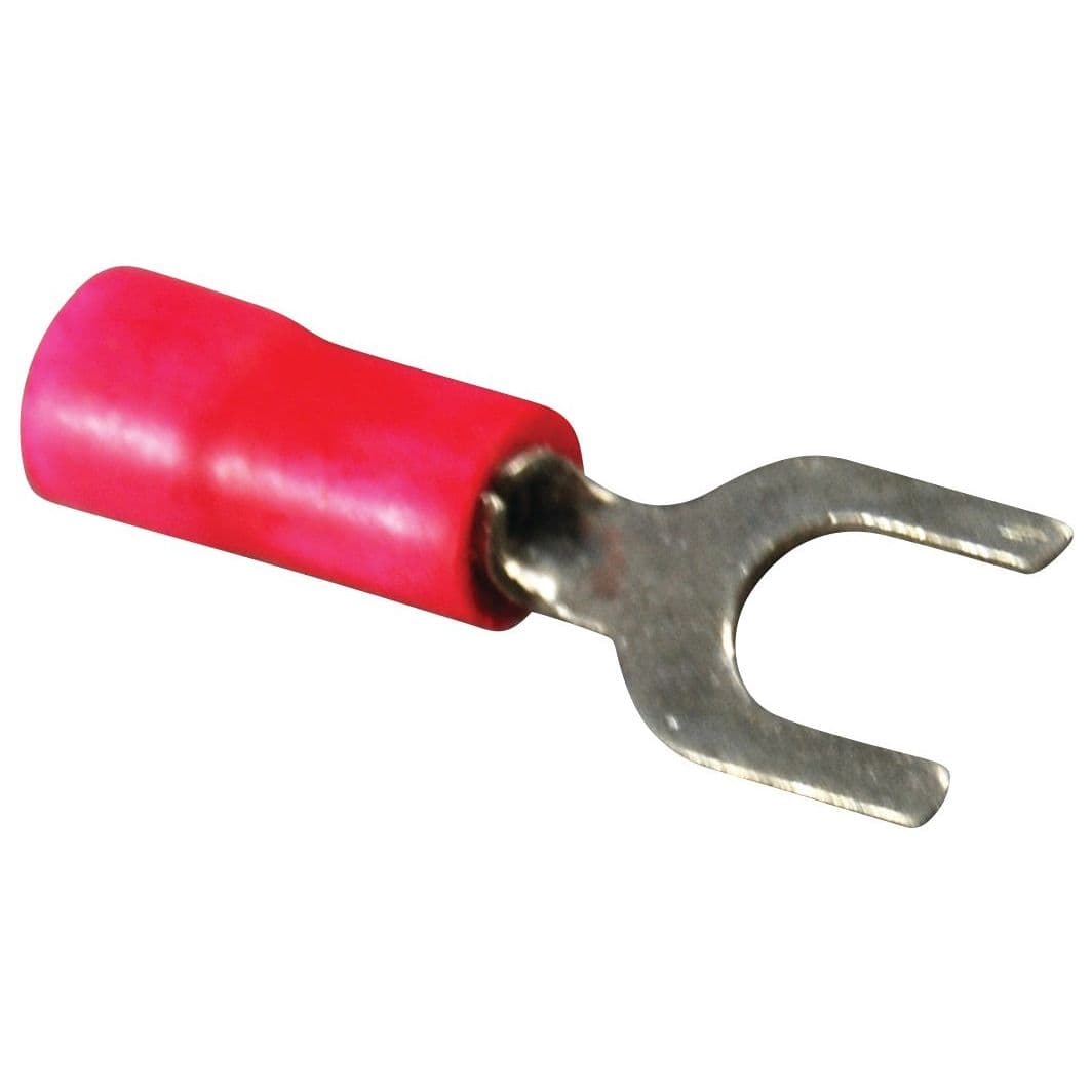 Vinyl Spade Fork Connectors (22-18 AWG - #10, Red)