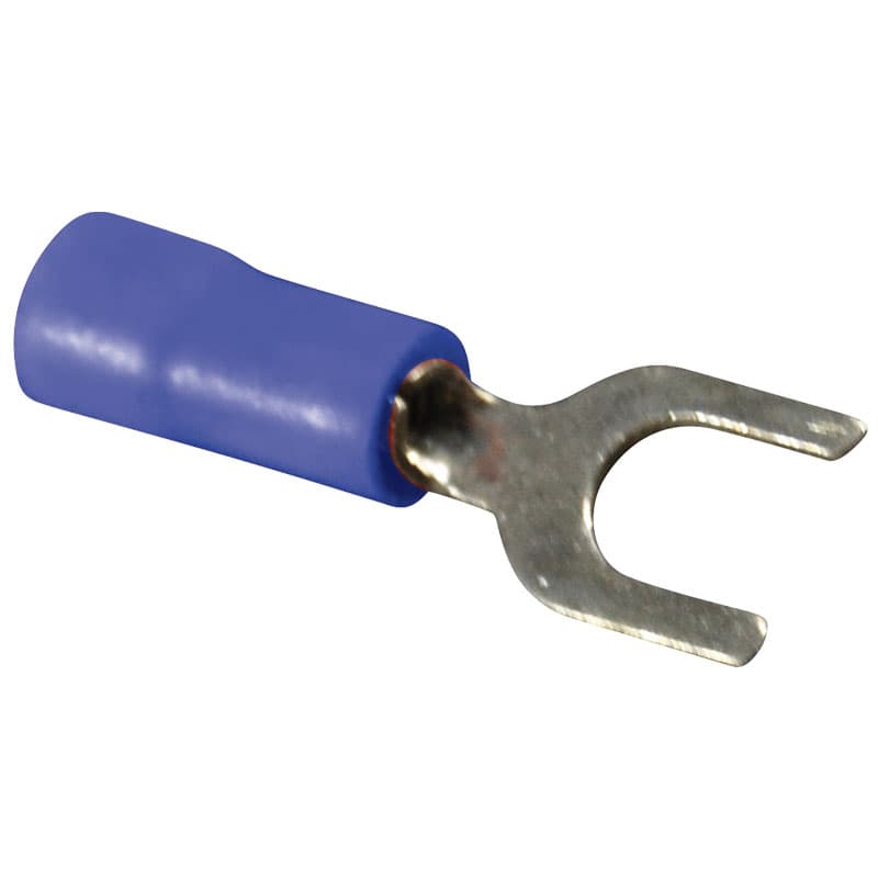 Vinyl Spade Fork Connectors (16-14 AWG - #10, Blue)