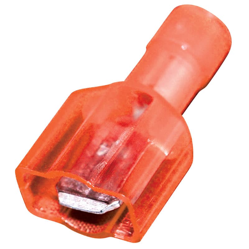 Vinyl Fully Insulated Quick Disconnects (22-18 AWG, Male, Red)
