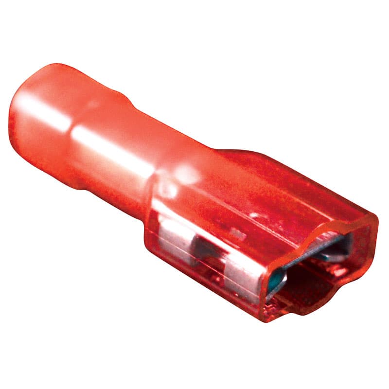 Vinyl Fully Insulated Quick Disconnects (22-18 AWG, Female, Red)