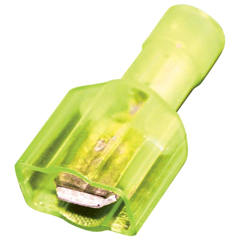 Vinyl Fully Insulated Quick Disconnects (12-10 AWG, Male, Yellow)
