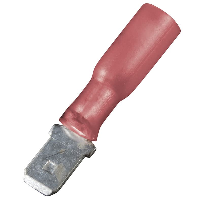 Heat Shrink Insulated Quick Disconnects (22-18 AWG, Male, Red)