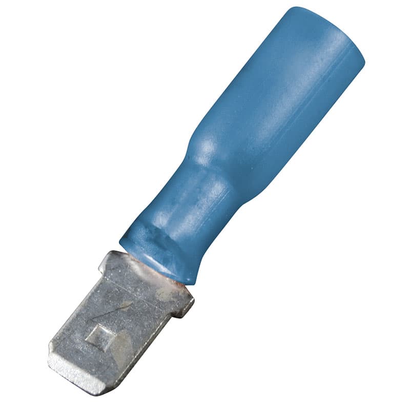 Heat Shrink Insulated Quick Disconnects (16-14 AWG, Male, Blue)
