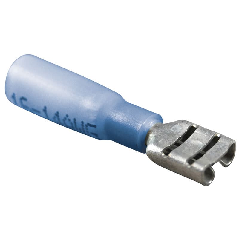 Heat Shrink Insulated Quick Disconnects (16-14 AWG, Female, Blue)