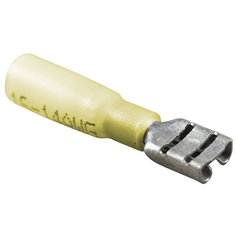 Heat Shrink Insulated Quick Disconnects (12-10 AWG, Female, Yellow)