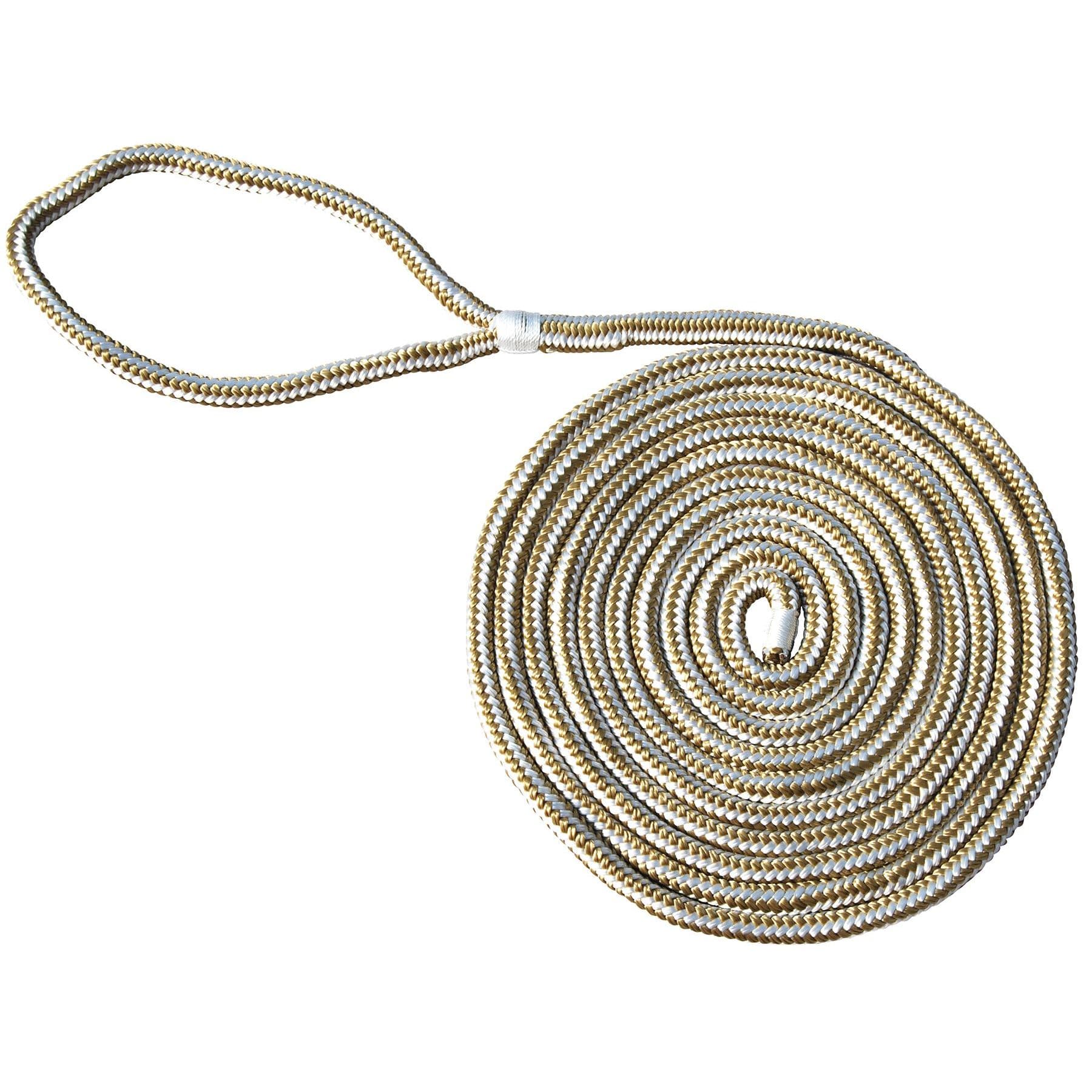 Double Braided Nylon Dock Line (1/2” x 25’, Gold)