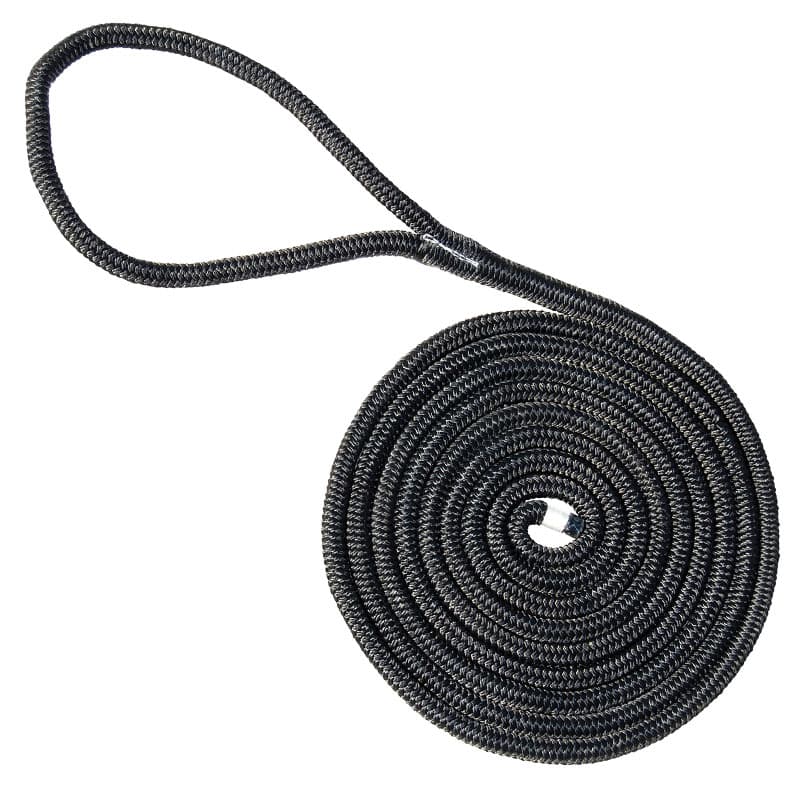 Double Braided Nylon Dock Line - 3/4" x 40' - Black