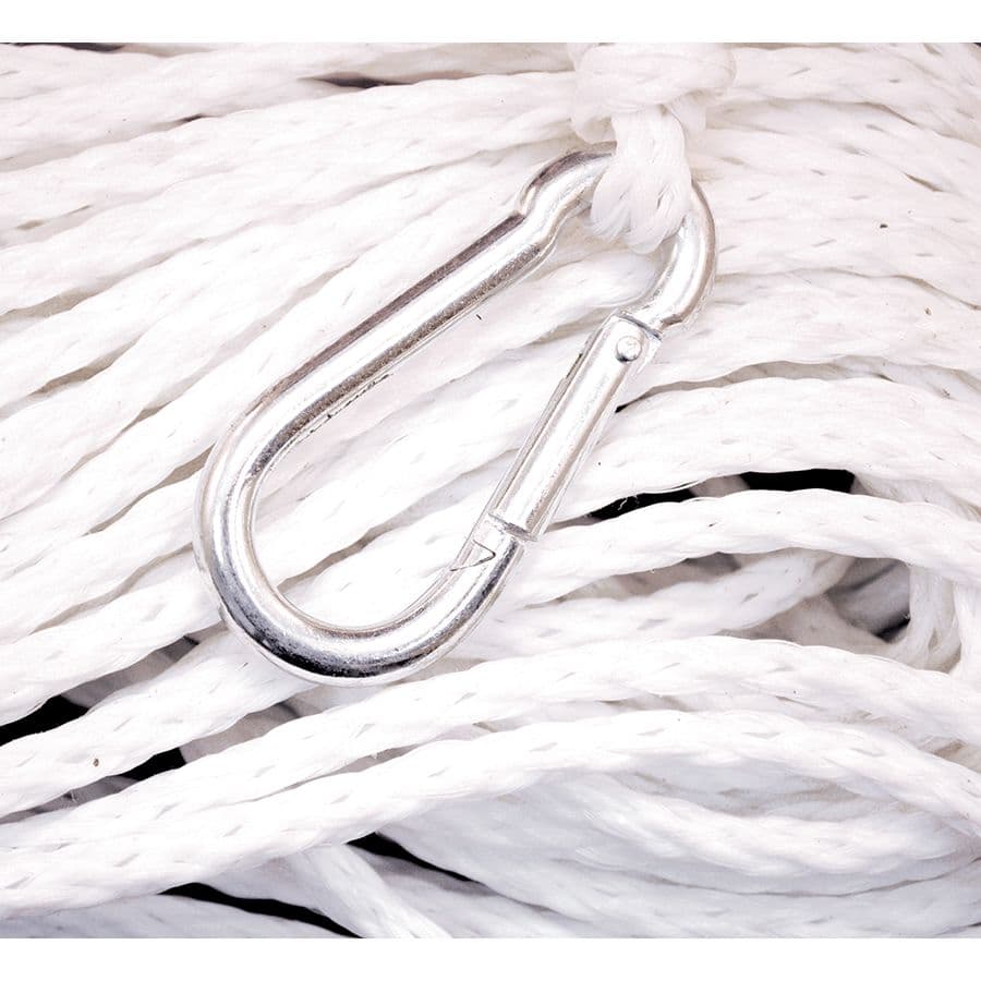 Braided Polypropylene Anchor Line with Zinc-Plated Hook (3/8” x 75’ L)