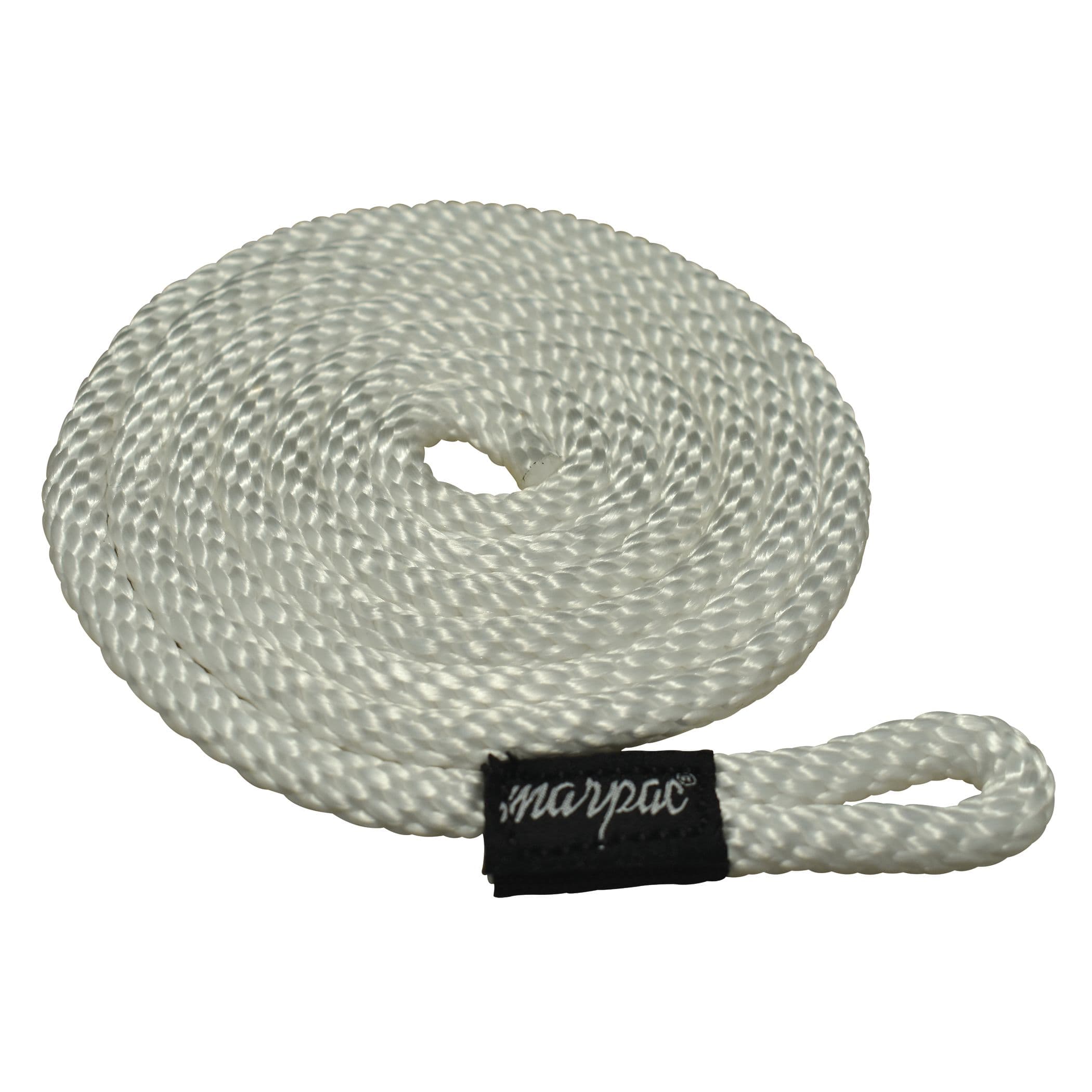 Braided MFP Fender Line with 2” Loop (3/8” x 48”, White)