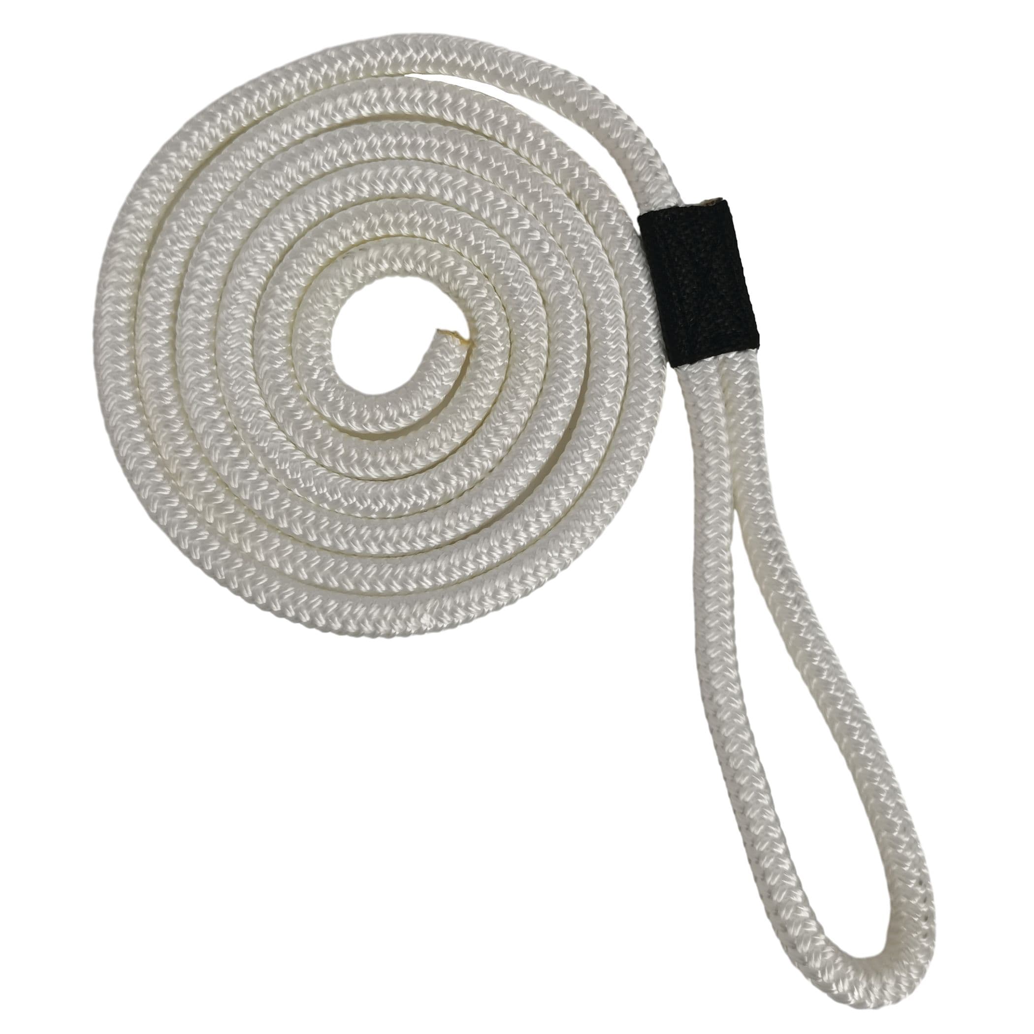 Double Braided Nylon Fender Lines with 6” Loop (3/8” x 72”, White)