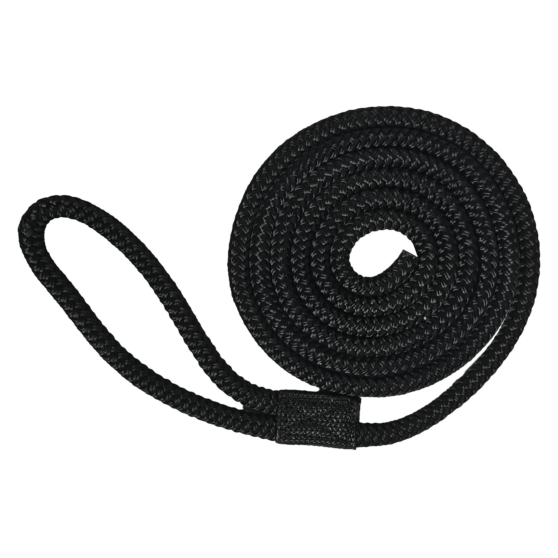 Double Braided Nylon Fender Lines with 6” Loop (3/8” x 72”, Black)