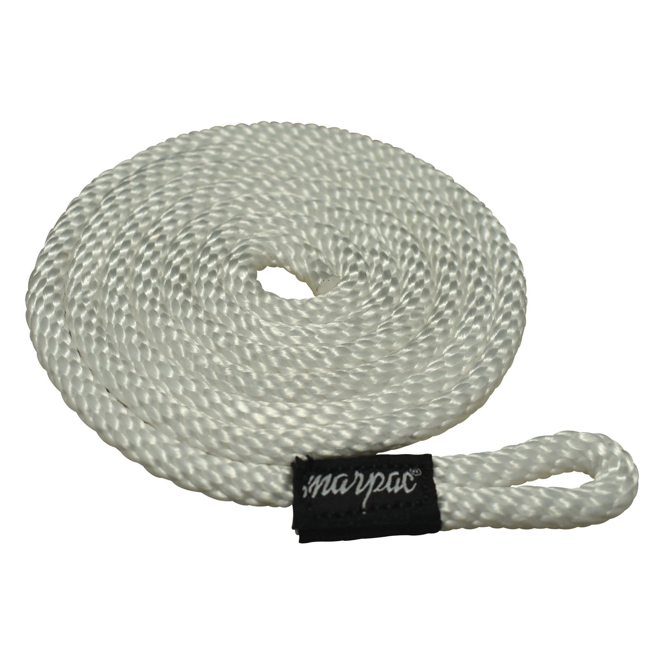 Braided MFP Fender Line with 2” Loop (3/8” x 72”, White)