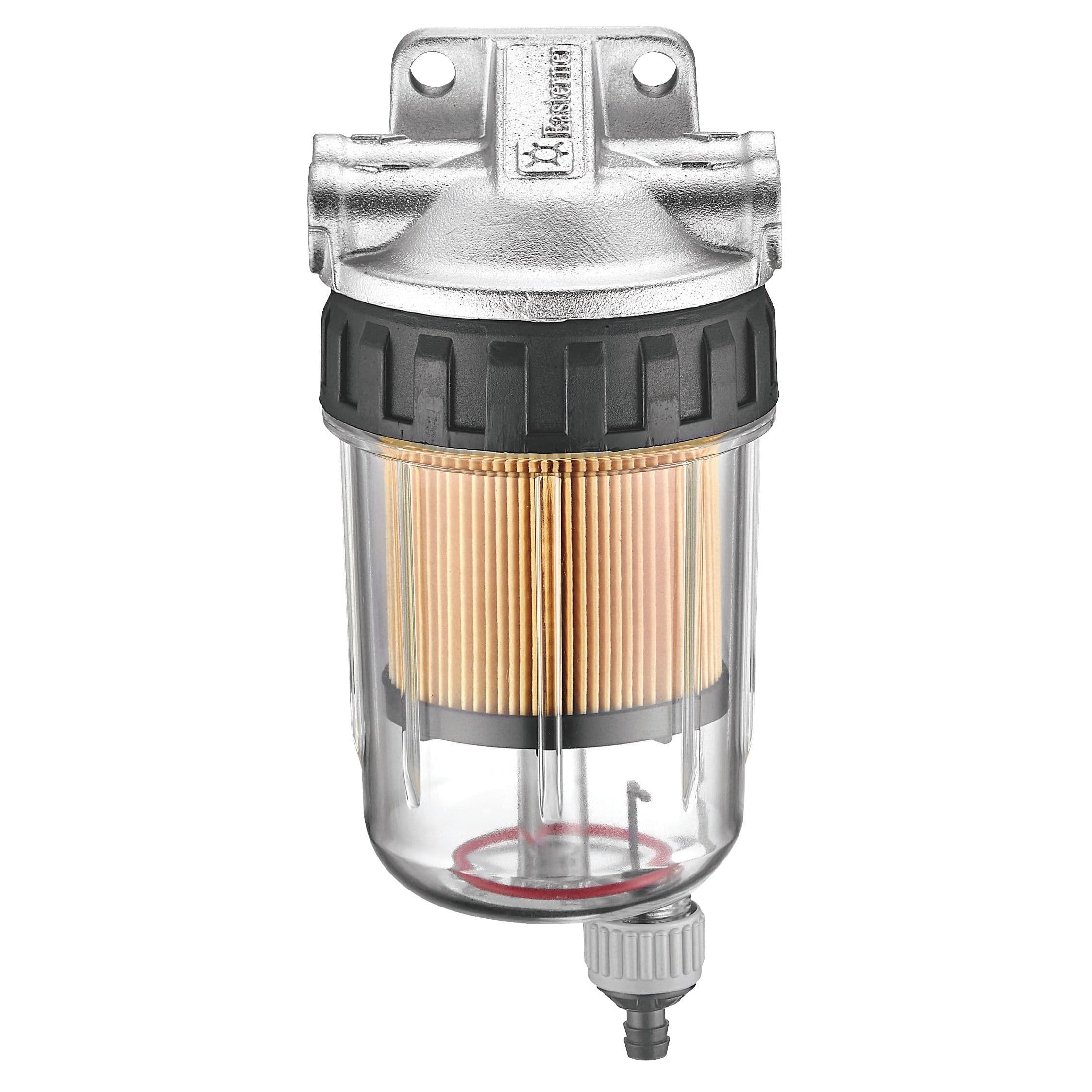 Qwick View Fuel/Water Separating Marine Filter Assembly Kit with Nichronium Filter Bracket