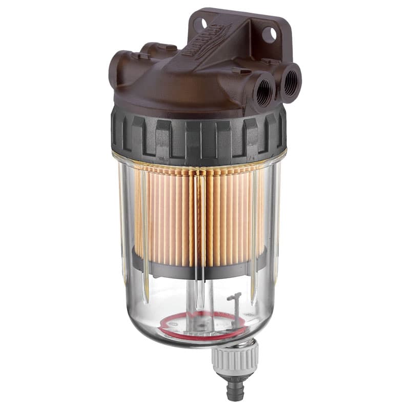 Qwick View Fuel/Water Separating Marine Filter Assembly Kit with Aluminum Filter Bracket